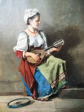Corot e 'donna con mandolino e tamburello'