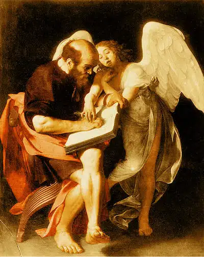 San Matteo e l'Angelo. prima-versione di Caravaggio analisi_400