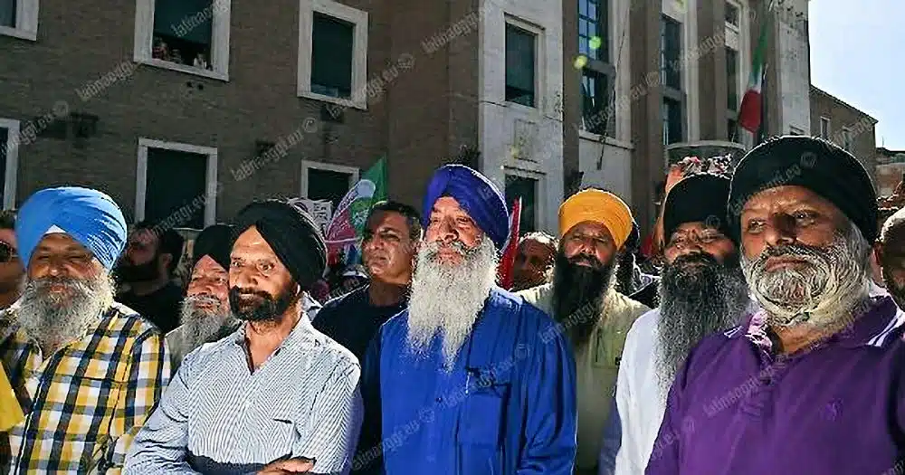 Manifestazione CGIL lavoratori indiani in piazza contro la morte di satnam singh foto di Latinaoggi